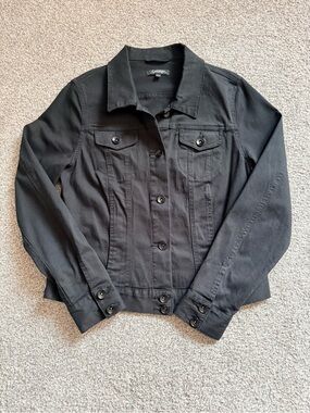 George Black Denim Jacket | Women’s Medium | Classic Button Front